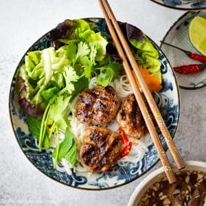 Authentic Bun Cha – Vietnamese Grilled Pork Meatballs with Noodles