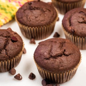 Easy Vegan Double Chocolate Muffins