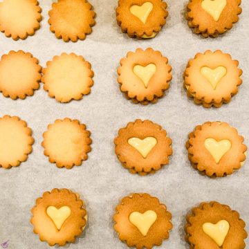 Linzer Cookies with Egg Liqueur