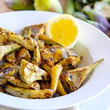 Grilled Artichoke Hearts with Lemon & Garlic