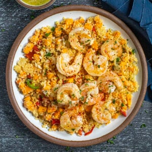Mojo Shrimp with Chili-Sweet Potato Couscous