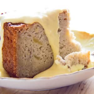 Irish Apple Cake with Vanilla Custard Sauce