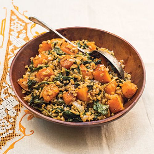 Freekeh with Kale, Butternut Squash and Smoked Salt