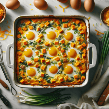 Sweet Potato Breakfast Casserole with Egg and Cheese Recipe for Thanksgiving