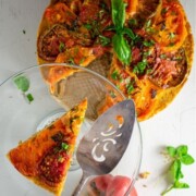 Roasted Heirloom Tomato Tart with Chickpea-Walnut Filling - GF and vegan