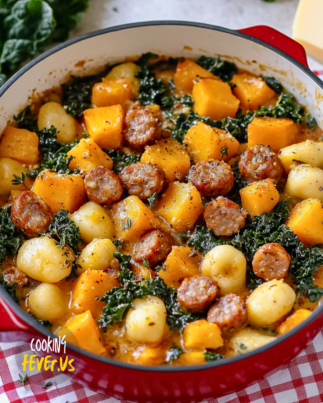 Butternut Squash, Sausage, and Kale Gnocchi