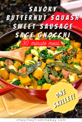 Savory Butternut Squash, Sweet Sausage, Sage Gnocchi