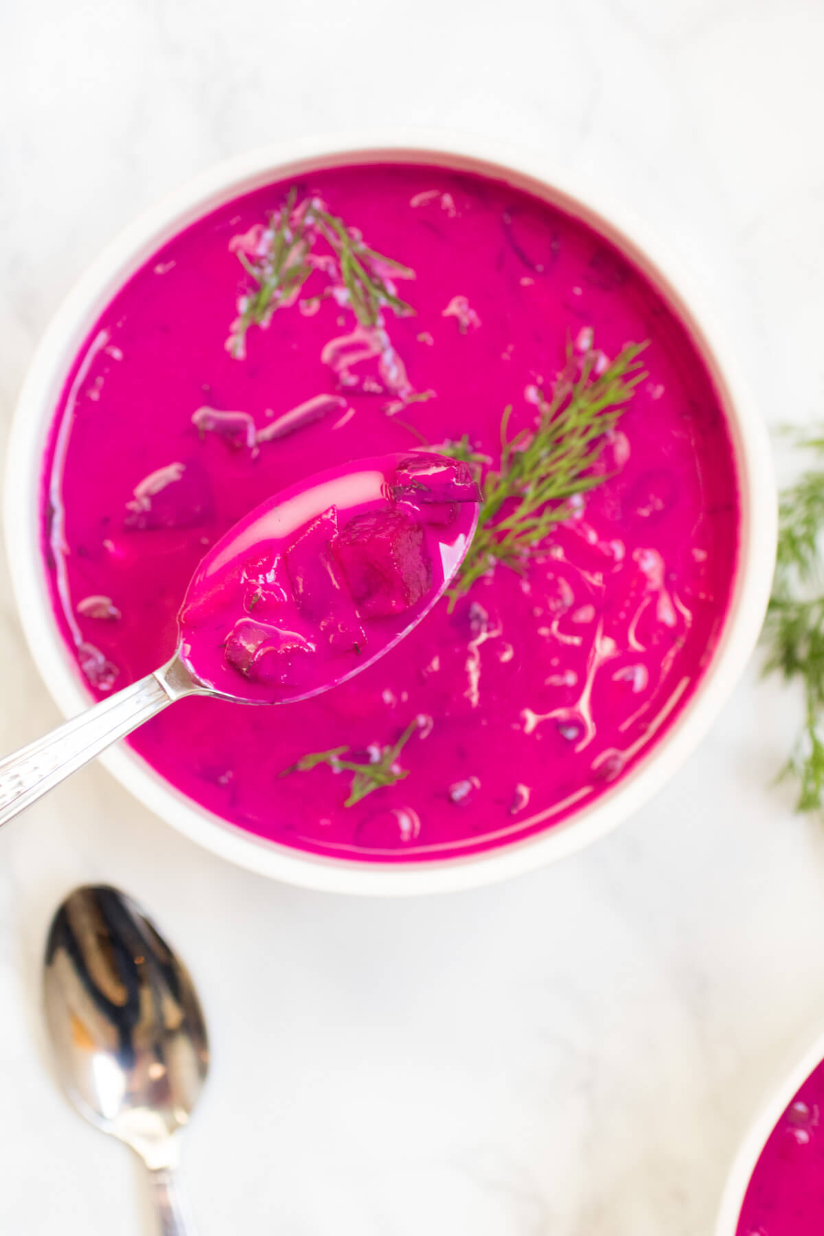 Chilled Beet and Yogurt Soup with Fresh Dill