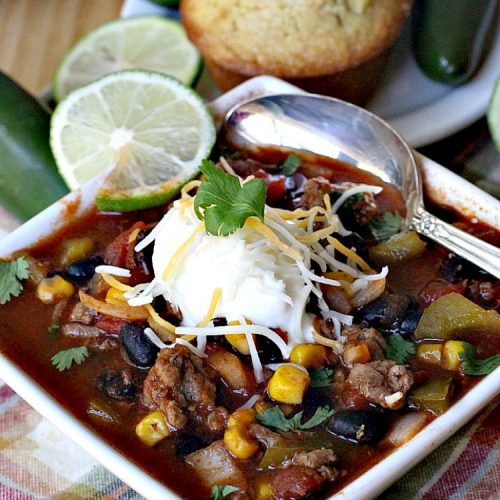 Slow Cooker Chili with Black Beans and Corn