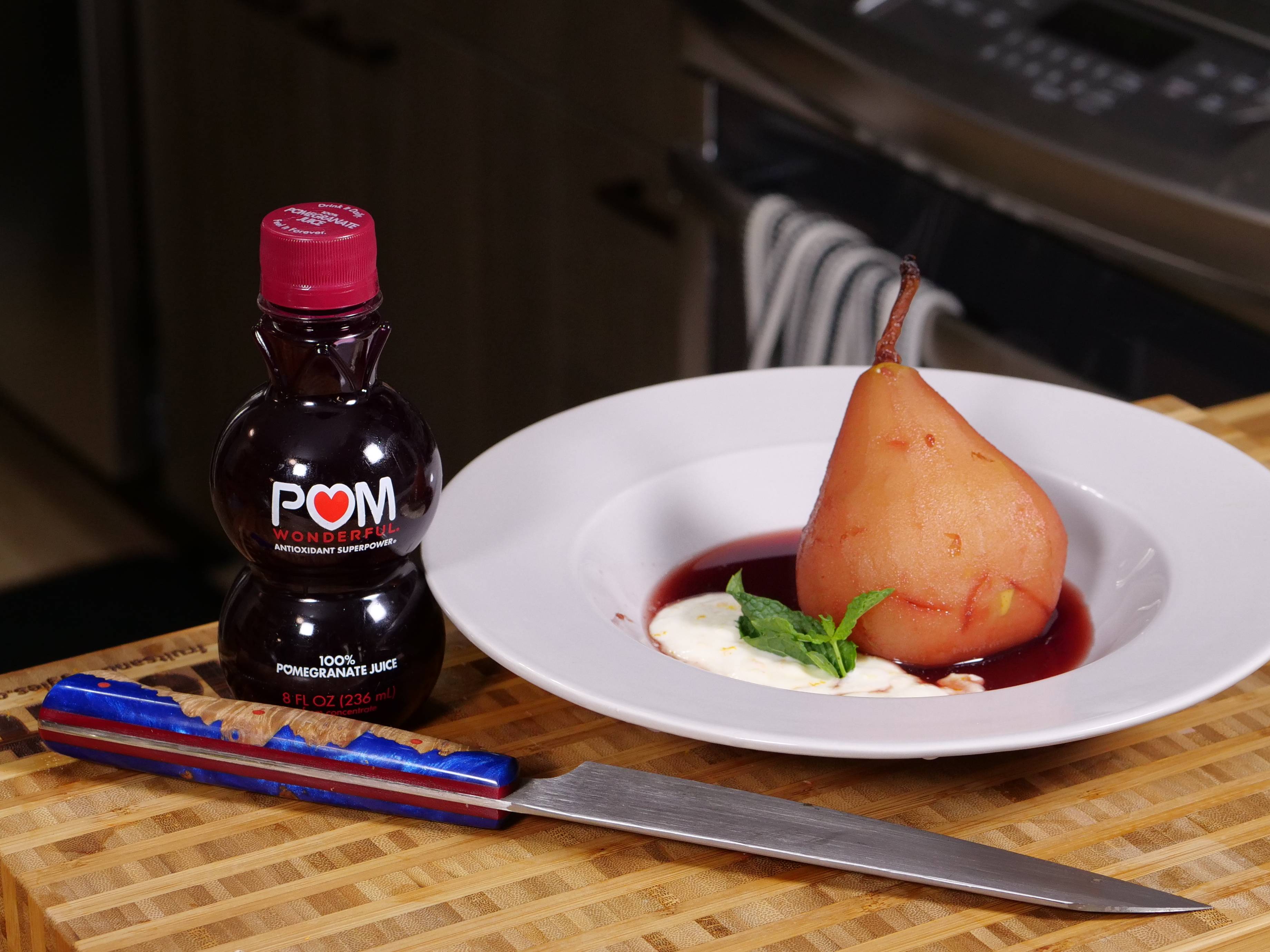 Pomegranate Poached Pears
