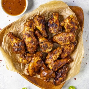 BBQ Chicken Wings Recipe with Honey-Bourbon BBQ Sauce