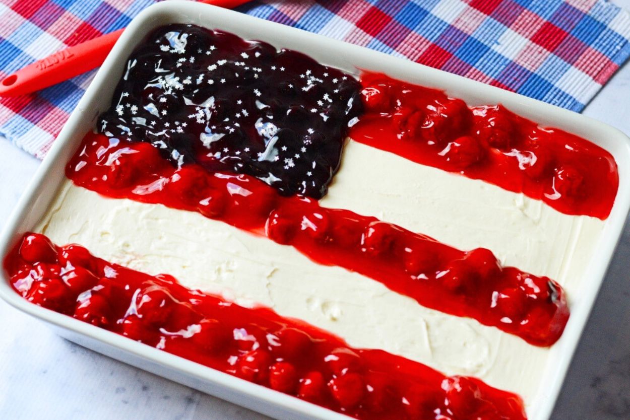 No-Bake American Flag Cheesecake