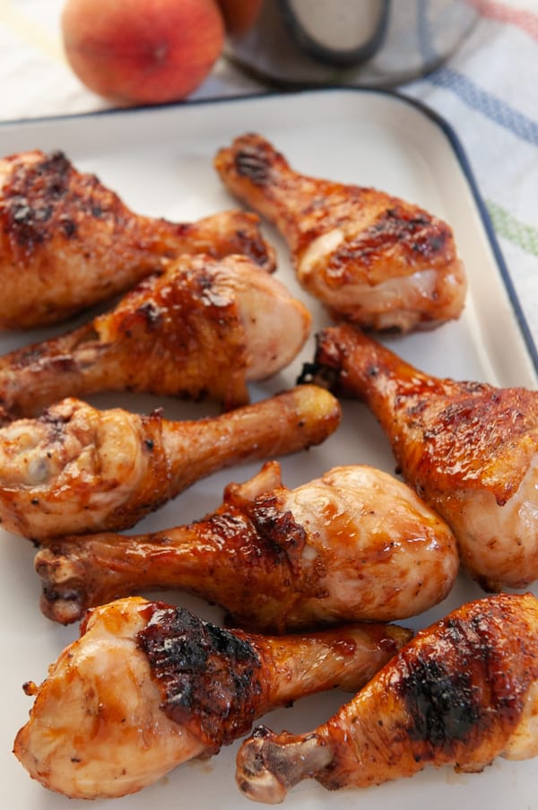 Ginger BBQ Peach Chicken Legs