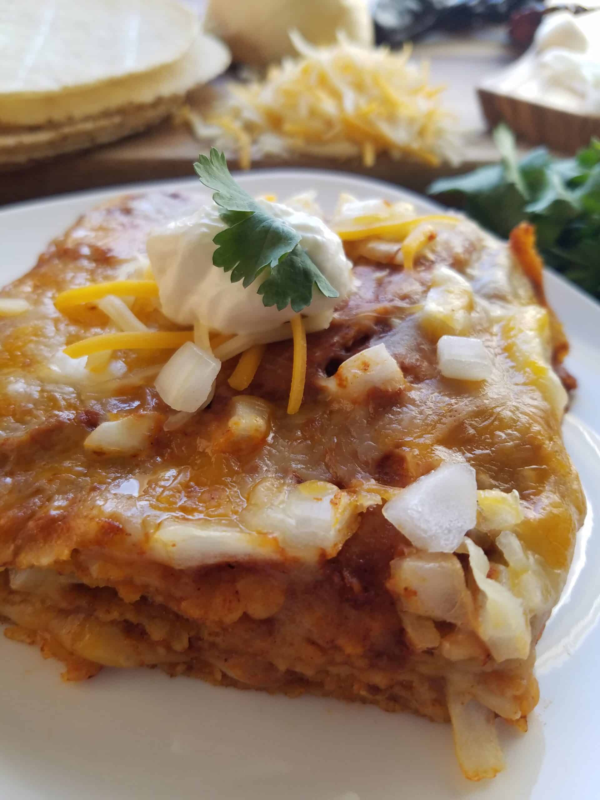 Enchilada Casserole Made With Red Chile Powder