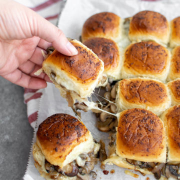 Vegetarian Cheesy Mushroom Sliders
