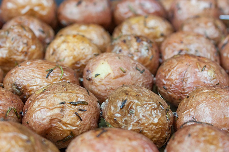 Rosemary Garlic Grilled Baby Potato Skewers Recipe