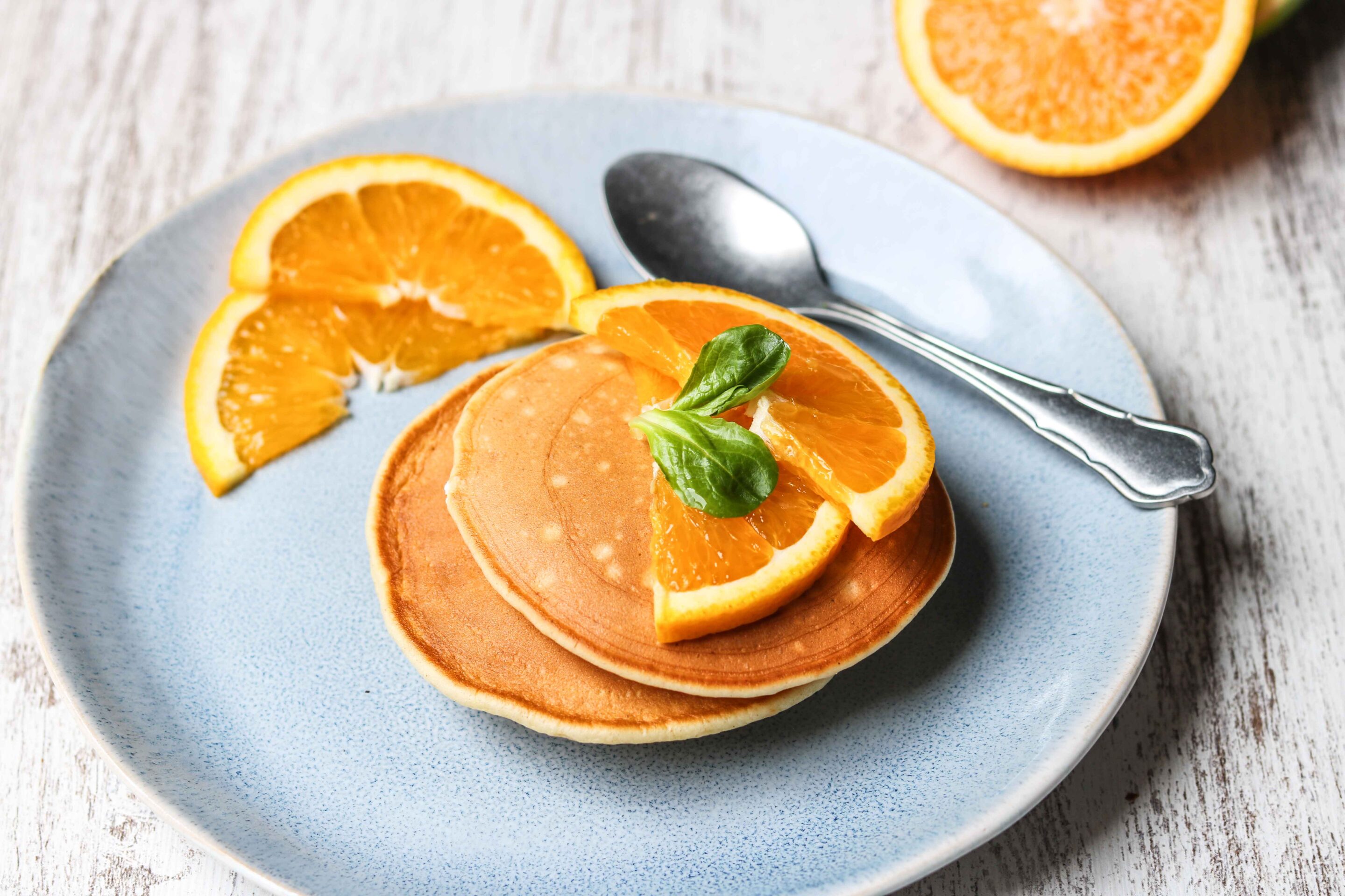 Orange and Yoghurt Pancakes with Berries