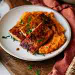 Tofu Steak with Mashed Sweet Potato