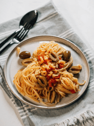 Garlic butter shrimp pasta