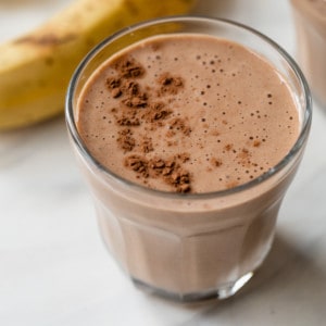Banana, PB Fit Powder & Chocolate Protein Shake