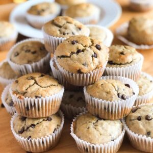 Gluten Free Chocolate Chip Banana Muffins {Egg and Dairy Free!}