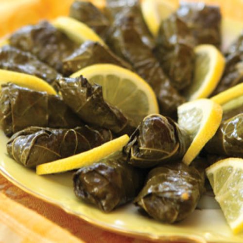 Yalanci Dolma (Grape Leaves Stuffed With Pine Nuts, Currants And Rice)