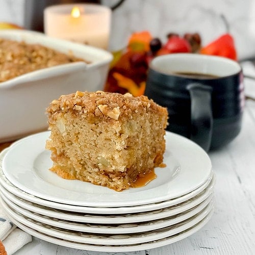 Apple Coffee Cake with Caramel Sauce