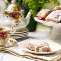 Raspberry Scones with Lemon Butter Glaze