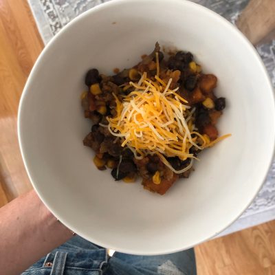 Sweet Potato Black Bean Turkey Chili