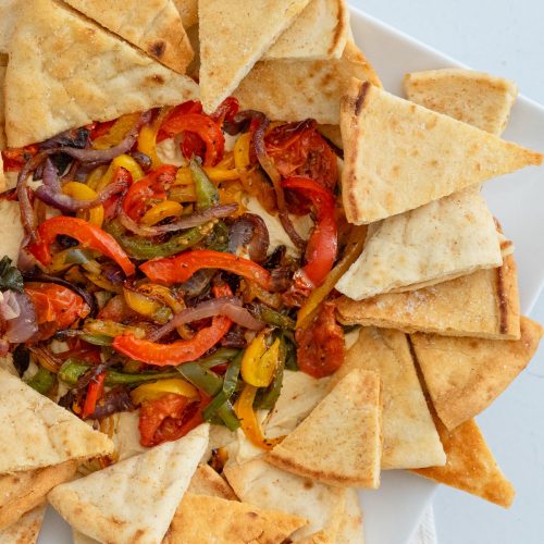 Roasted Vegetables with Hummus Dip (Easy Appetizer)