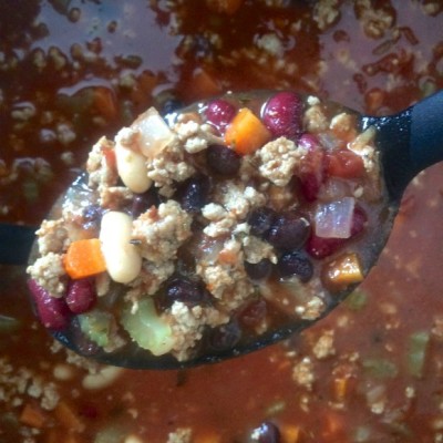 Easy Three Bean Turkey Soup recipe