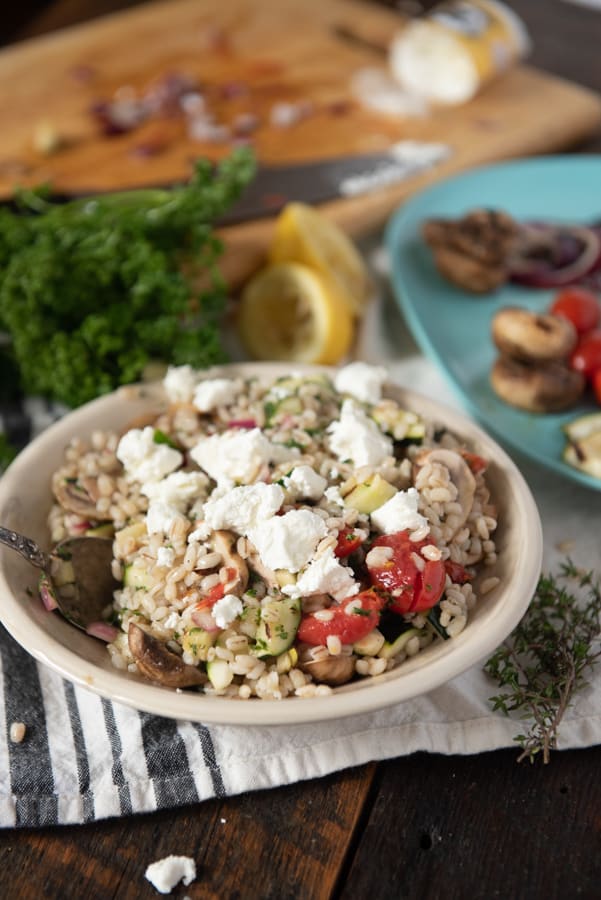 Warm Barley Salad with Grilled Vegetables