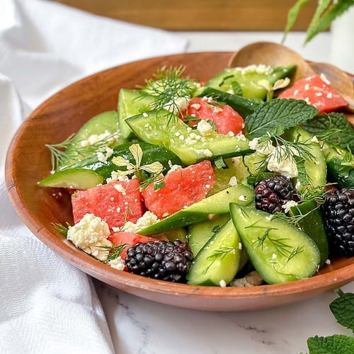 Smashed Cucumber and Watermelon Salad