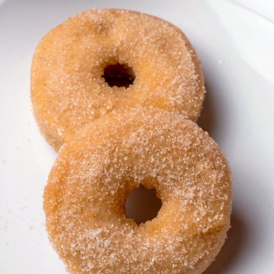 Vegan baked sugar cinnamon donuts