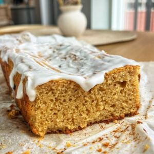 Healthy Glazed Lemon Loaf (Gluten free, Paleo)