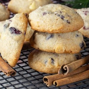Eggnog White Chocolate Cranberry Cookies