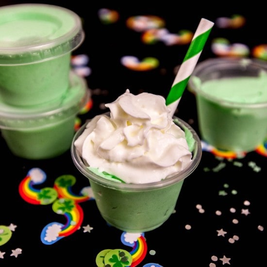 Frozen St. Patrick's Day Pudding Shots