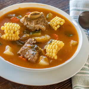Caribbean Beef, Veggies and Rice Soup