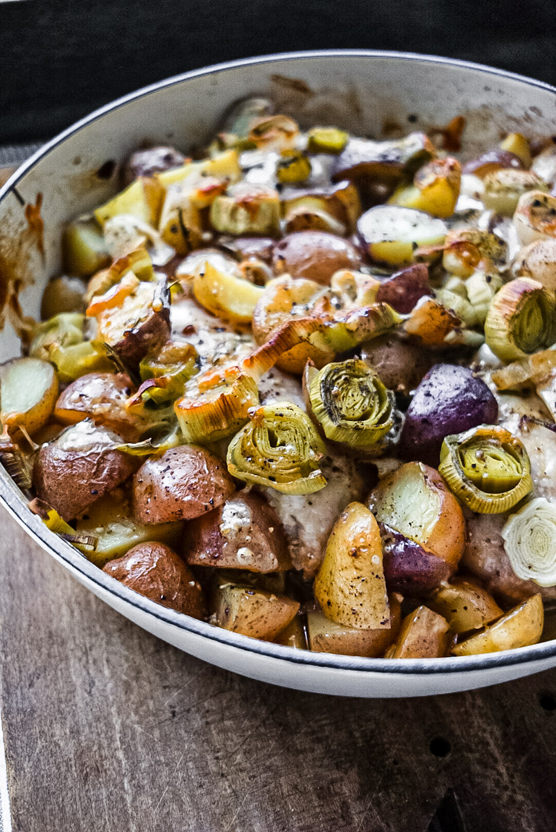 Braised Leek Chicken With Potatoes