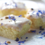 Sweet Milk Cake with Blue flowers Glaze