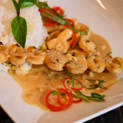 Grilled Shrimp with Thai Coconut Peanut Sauce