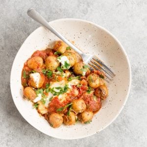 Potato, Spinach and Egg Shakshuka