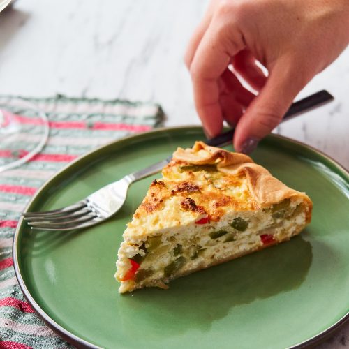 Cheesy Zucchini Pie with Roasted Veggies