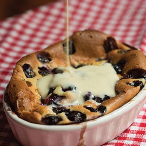 Individual Fresh-Berry Clafoutis with Crème Anglaise