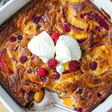 Peach & Raspberry Clafoutis (Dairy-Free, Gluten-Free)