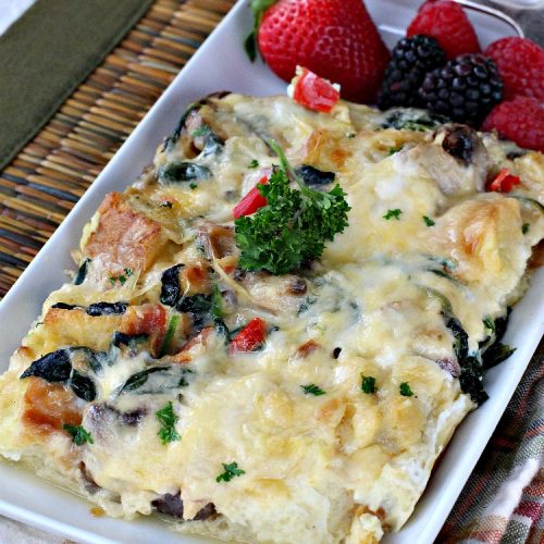 Bacon Spinach and Smoked Gouda Breakfast Casserole