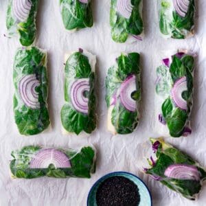 Green and Purple Summer Rolls Recipe