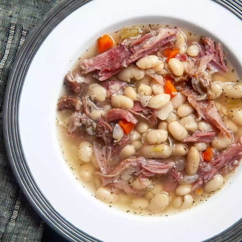 Lavender Ham and White Bean Soup