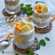 Quinoa Chia Breakfast Pudding with Mango, Banana and Yogurt
