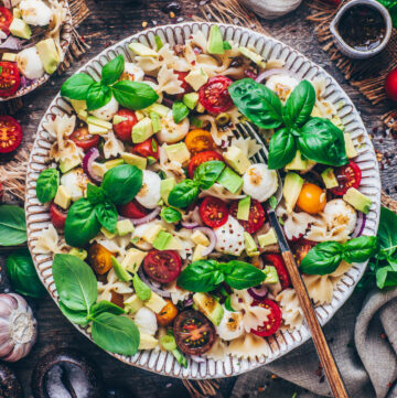 Image of Vegan Caprese Pasta Salad